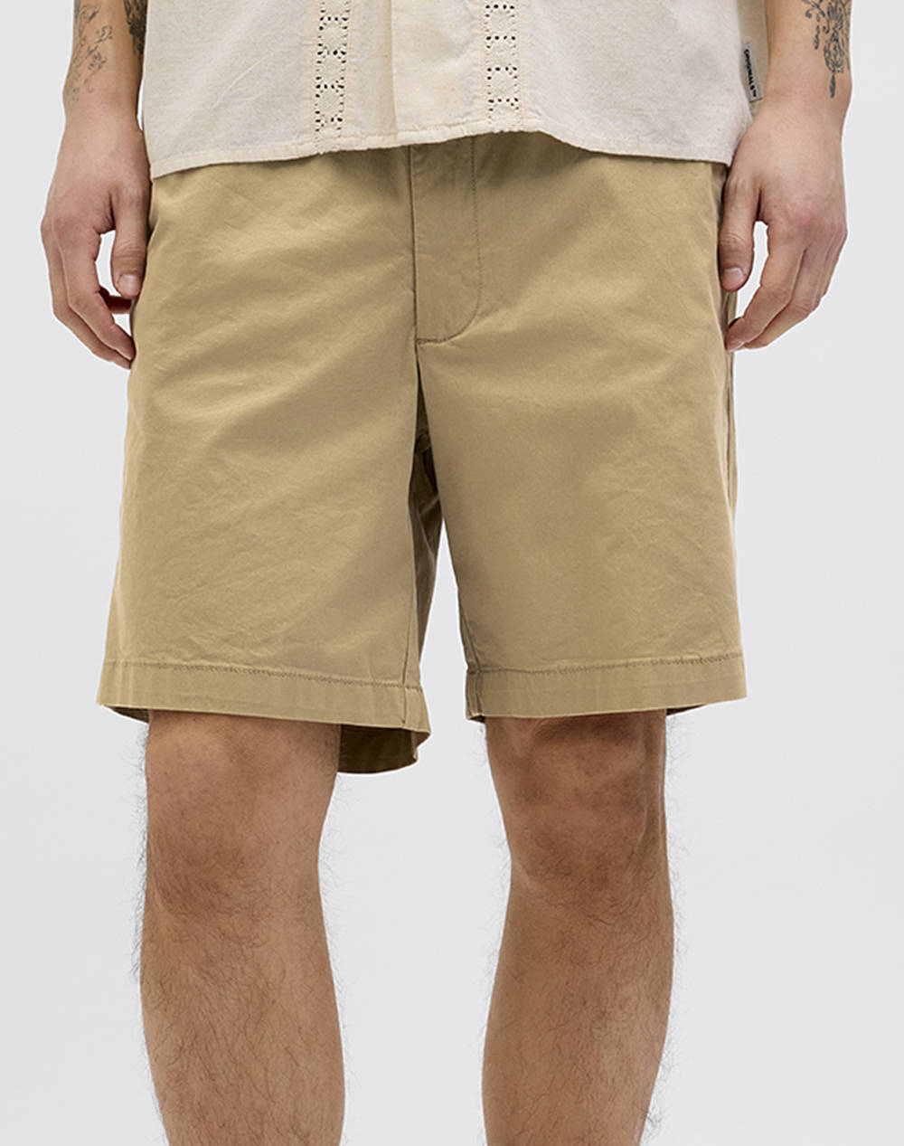 Jack&Jones Jpstjaiden Campaignhybridjoggershort Srt Men Clothes Shorts/Bermudas Chinos Tan Cotton,Elastic 12274983 Elmwood Male Chinos