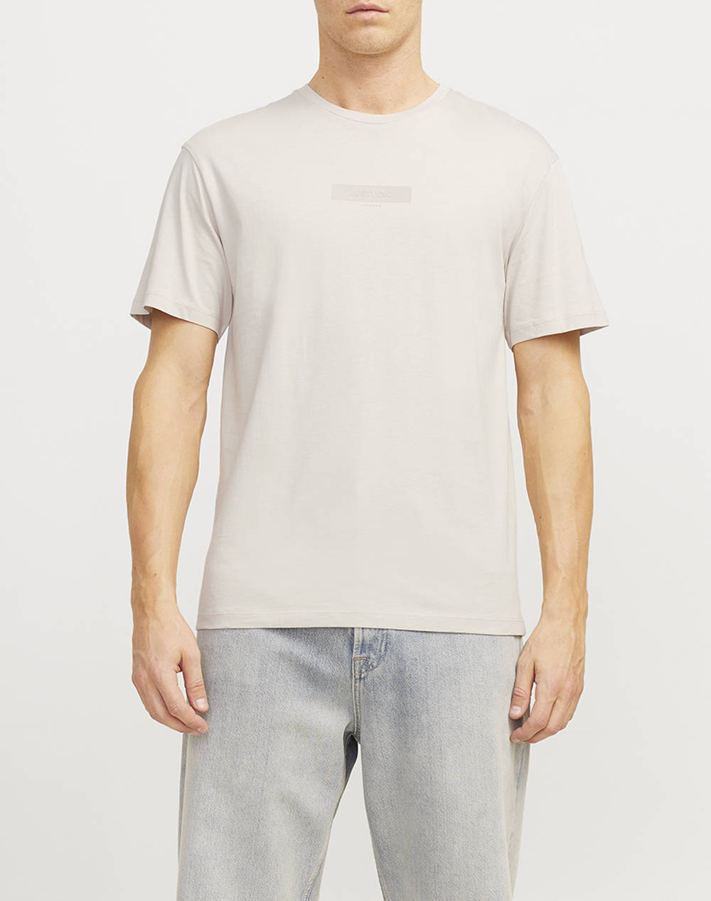 Jack&Jones Jjtaka Tee Ss Crew Neck Men Clothes T Shirts & Sweatshirts T Shirts Cream Cotton 12269369 Moonbeam Male T-Shirts