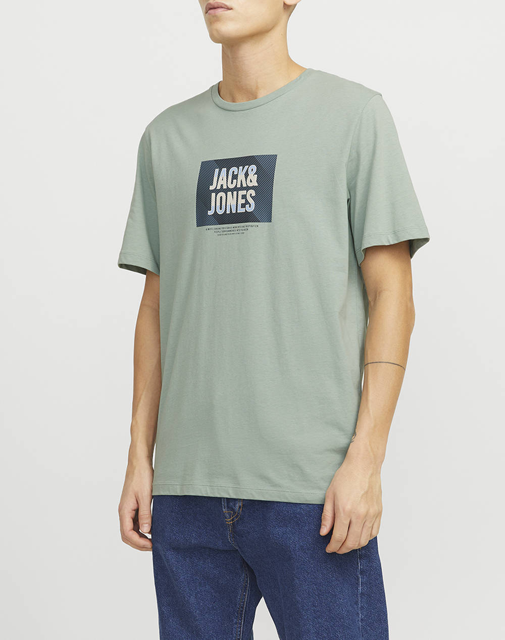 Jack&Jones Jjhudson Tee Ss Crew Neck Ln Men Clothes T Shirts & Sweatshirts T Shirts Mintgreen Cotton 12268477 Iceberg Green Male T-Shirts Green