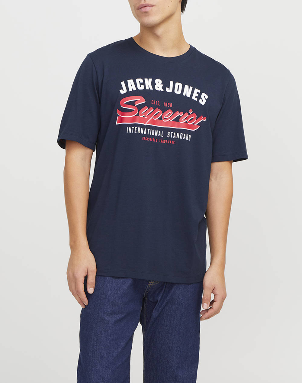 Jack&Jones Jjelogo Tee Ss O Neck 2 Col Ss25 Sn Men Clothes T Shirts & Sweatshirts T Shirts Darkblue Cotton 12268267 Sky Captain Male T-Shirts Blue