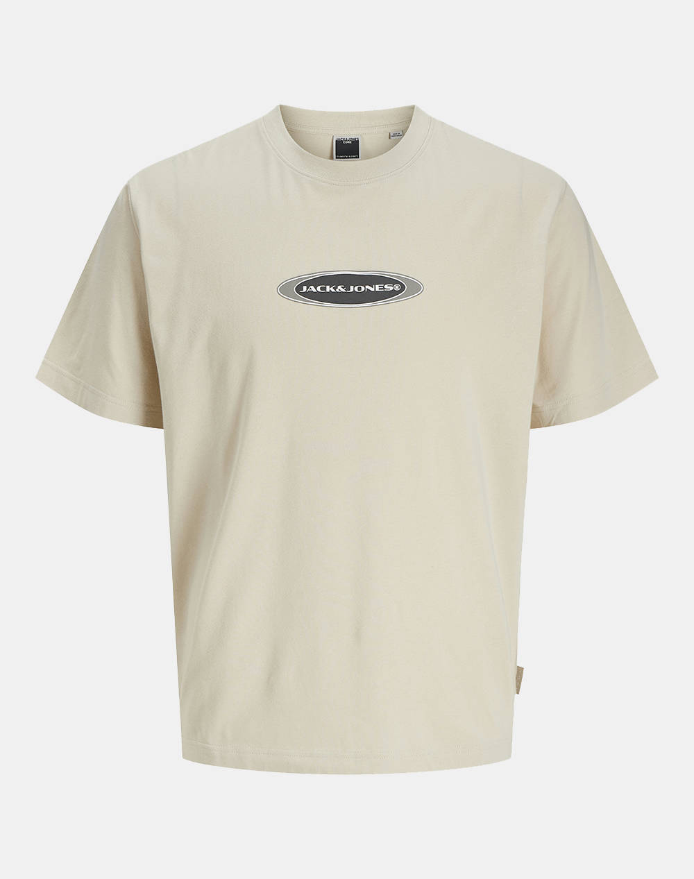 Jack&Jones Jcopacer Branding Print Tee Ss Crew Neck Men Clothes T Shirts & Sweatshirts T Shirts Cream Cotton,Elastic 12273880 Moonbeam Male T-Shirts