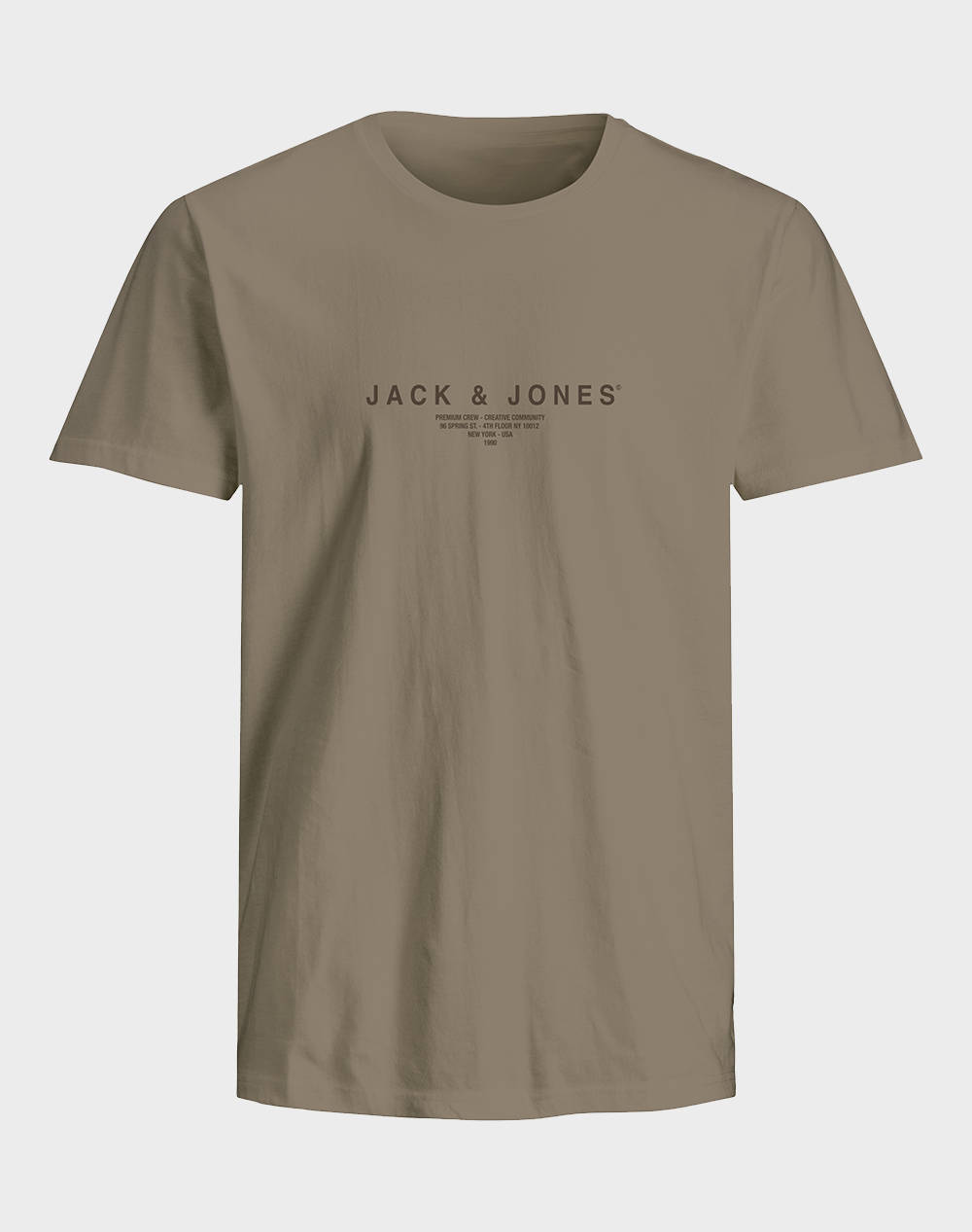 Jack&Jones Jprblaharris Ss Tee Crew Neck Fst Men Clothes T Shirts & Sweatshirts T Shirts Brown Cotton 12276646 Greige Male T-Shirts Brown