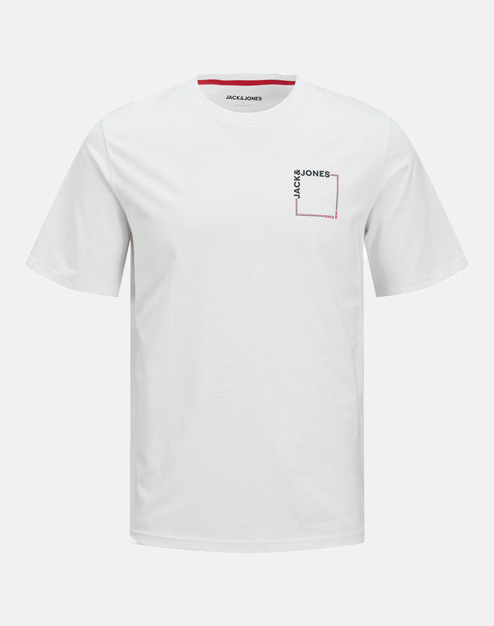 Jack&Jones Jjverner Tee Ss Crew Neck Ln Men Clothes T Shirts & Sweatshirts T Shirts White Cotton 12269314 White Male T-Shirts