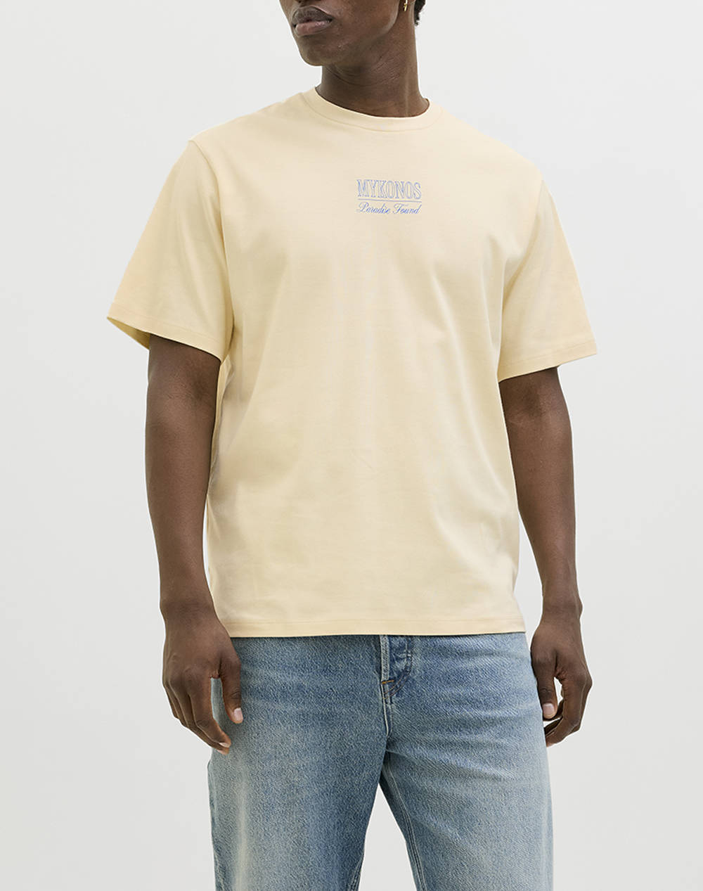 Jack&Jones Jprbladestination Ss Tee Men Clothes T Shirts & Sweatshirts T Shirts Cream Cotton 12278786 Cloud Cream Male T-Shirts