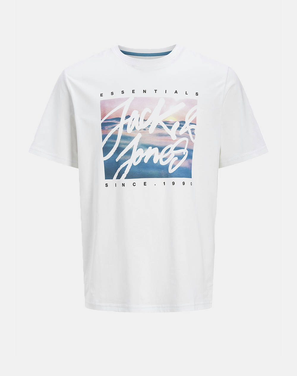 Jack&Jones Jjcolton Photoprint Tee Ss Crew Neck Men Clothes T Shirts & Sweatshirts T Shirts White Cotton 12268438 White Male T-Shirts