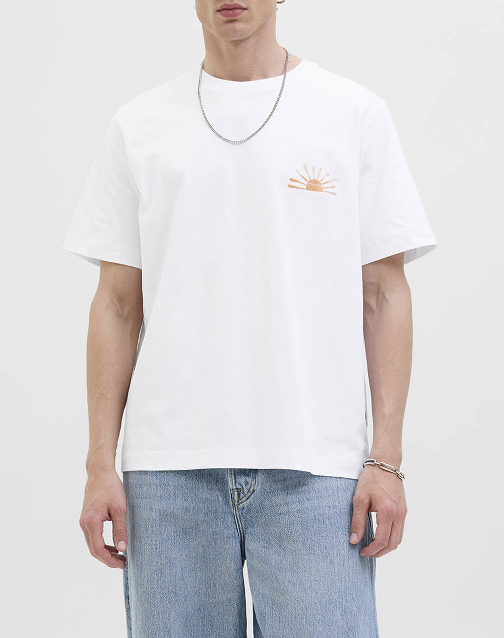 Jack&Jones Jorcanggu Summer Picture Tee Ss Cn Men Clothes T Shirts & Sweatshirts T Shirts White Cotton 12277229 Bright White Male T-Shirts