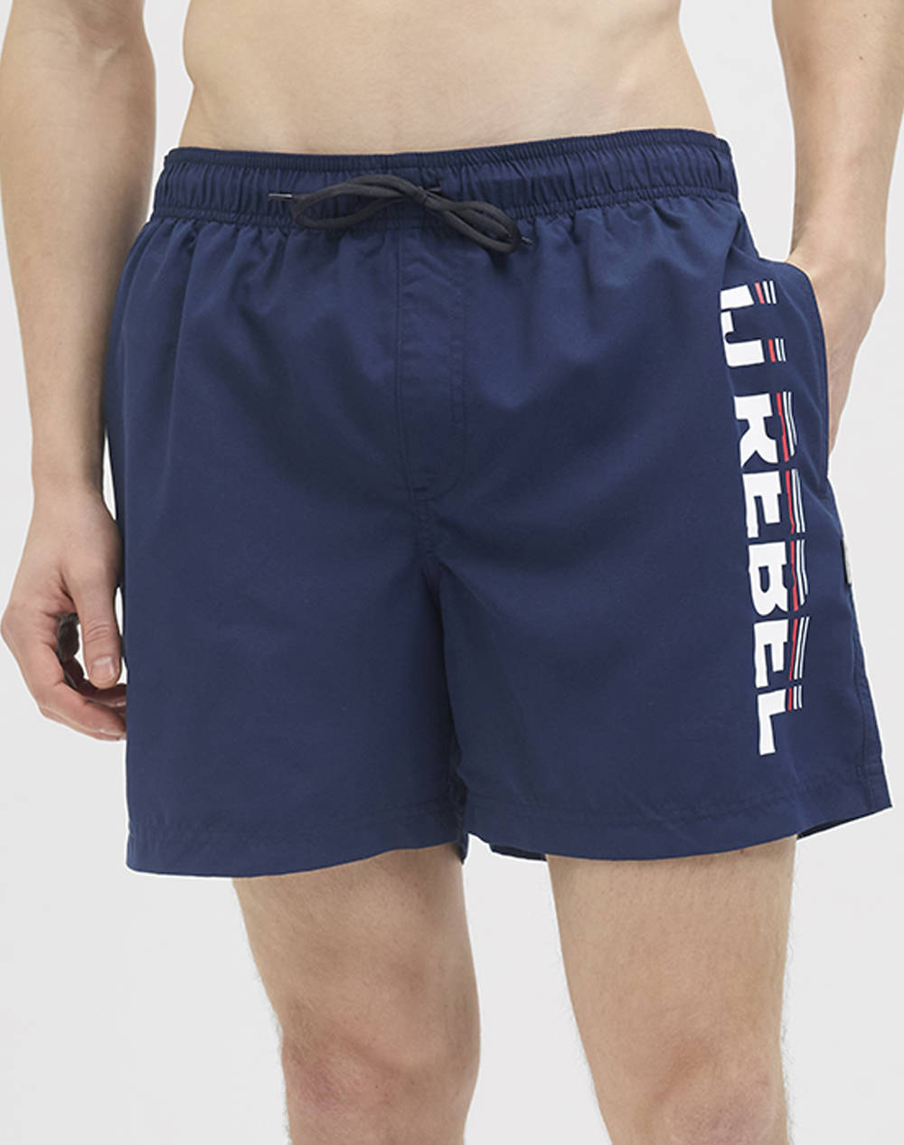 Jjre Jrebhawaii Swim Short Logo Men Clothes Swimwear Shorts Darkblue Synthetic 12270765 Navy Blazer Male Shorts Blue