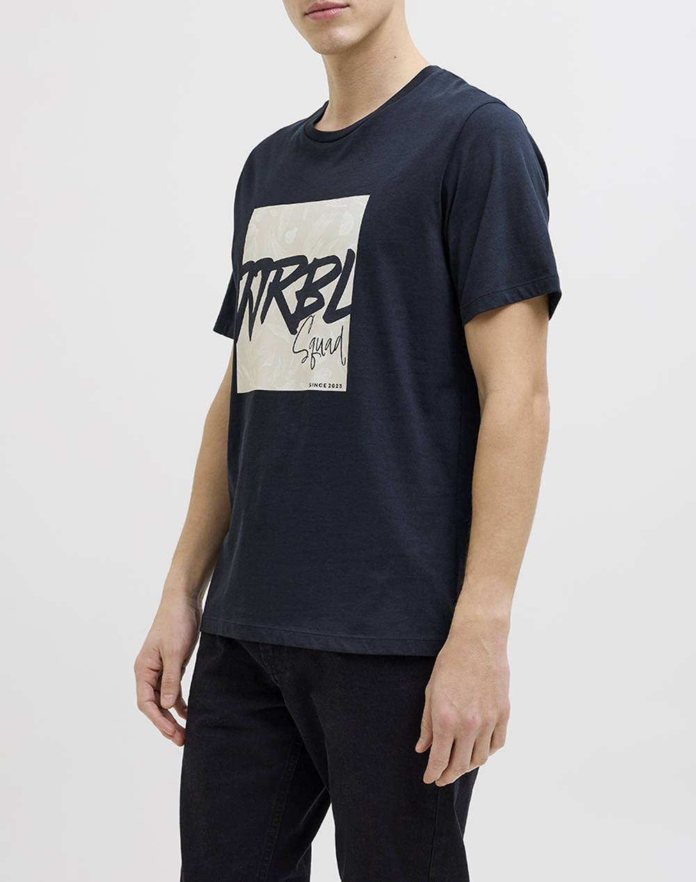 Jj Rebel Jrebbern Box Tee Ss Crew Neck Men Clothes T Shirts & Sweatshirts T Shirts Darkblue Cotton 12271146 Sky Captain Male T-Shirts Blue