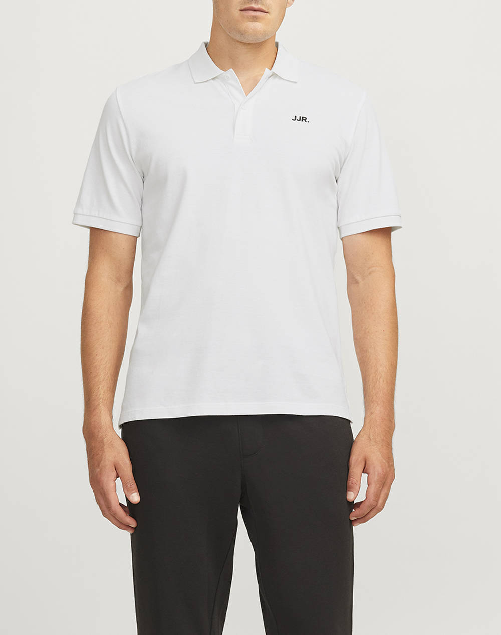 Jj Rebel Jrebrebel Logo Polo Ss Men Clothes T Shirts & Sweatshirts Polo White Cotton 12264439 White Male Polo