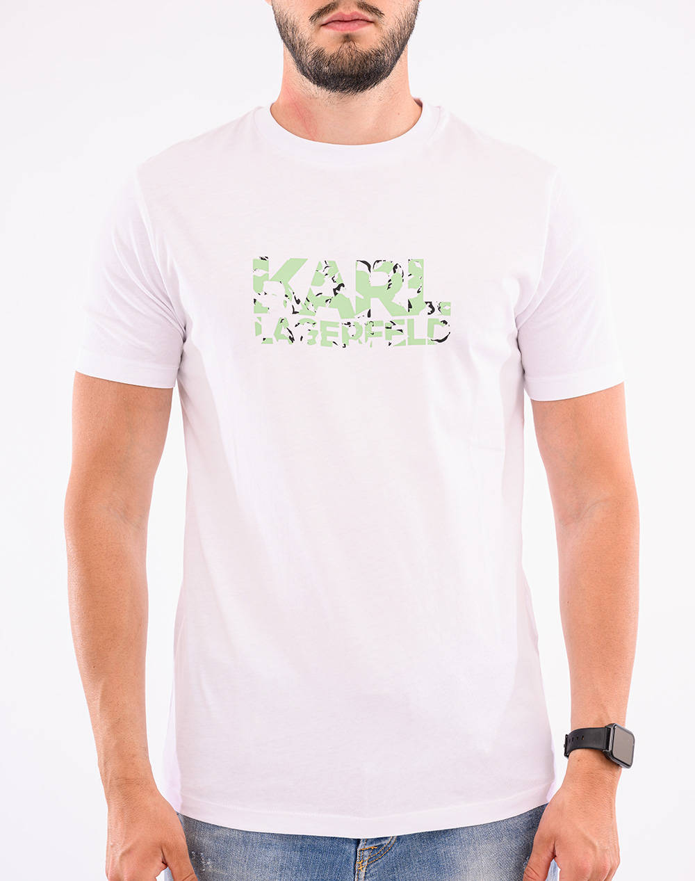 Karl Lagerfeld T Shirt Crewneck Ανδρας Ρουχα Μπλουζες T Shirt White Βαμβακι 755042 552224 10 - Koolfly