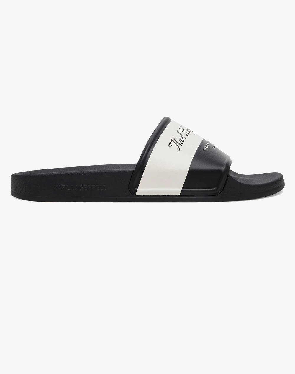 Karl Lagerfeld Hotel Karl Slide Men Footwear Flip Flops Black Synthetic Kl70023 V01 Male Flip Flops Black