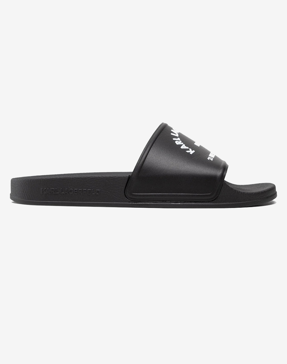 Karl Lagerfeld Maison Karl Slide Men Footwear Flip Flops Black Synthetic Kl70008 V00 Male Flip Flops Black
