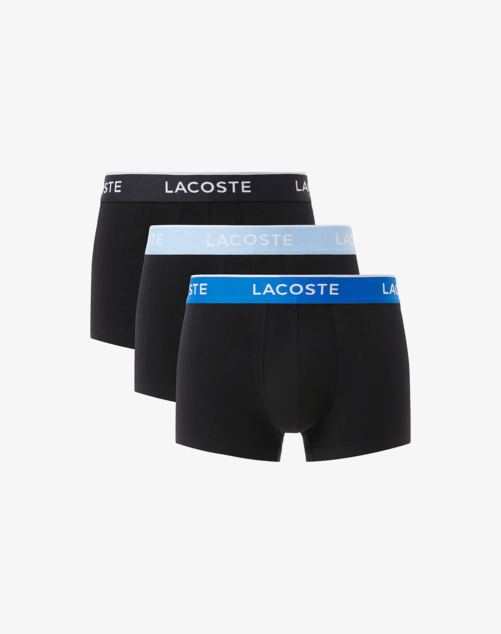Lacoste Set Of 3 Trunk Underwear Men Underwear Briefs Boxer Briefs Black Cotton,Elastic 35H1297 B68 Male Boxer Briefs Black