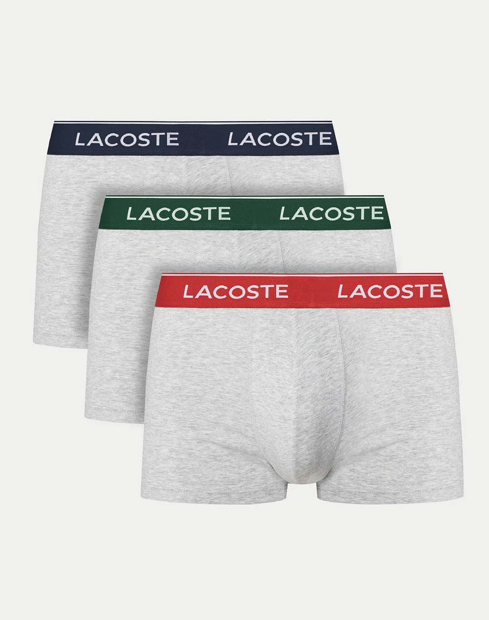 Lacoste Set Of 3 Trunk Underwear Men Underwear Briefs Boxer Briefs Lightgray Cotton,Elastic 35H1297 Eii Male Boxer Briefs