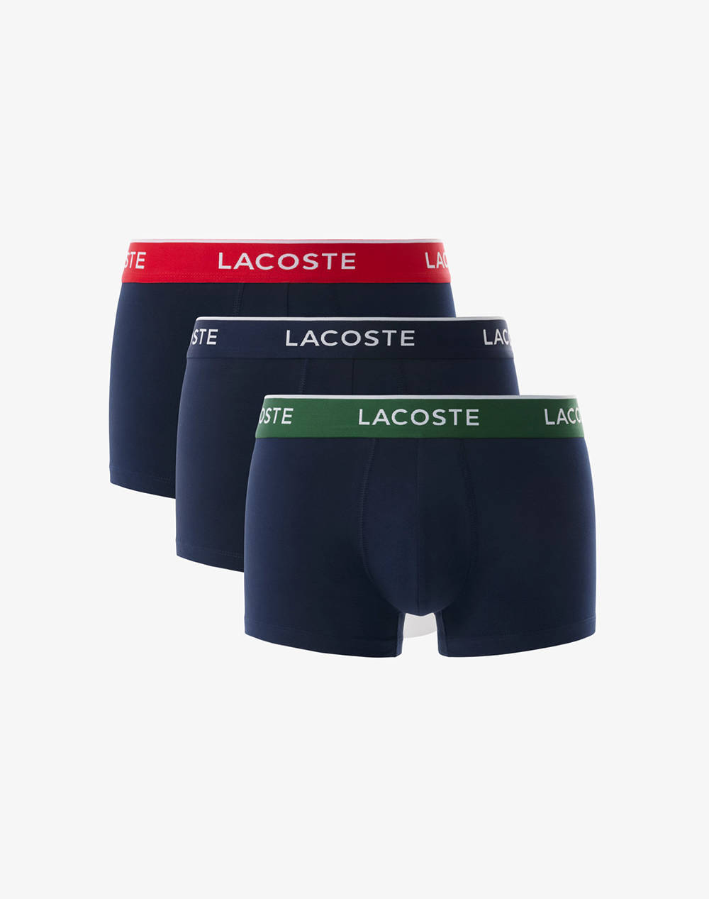 Lacoste Set Of 3 Trunk Underwear Men Underwear Briefs Boxer Briefs Navyblue Cotton,Elastic 35H1297 Hy0 Male Boxer Briefs Blue