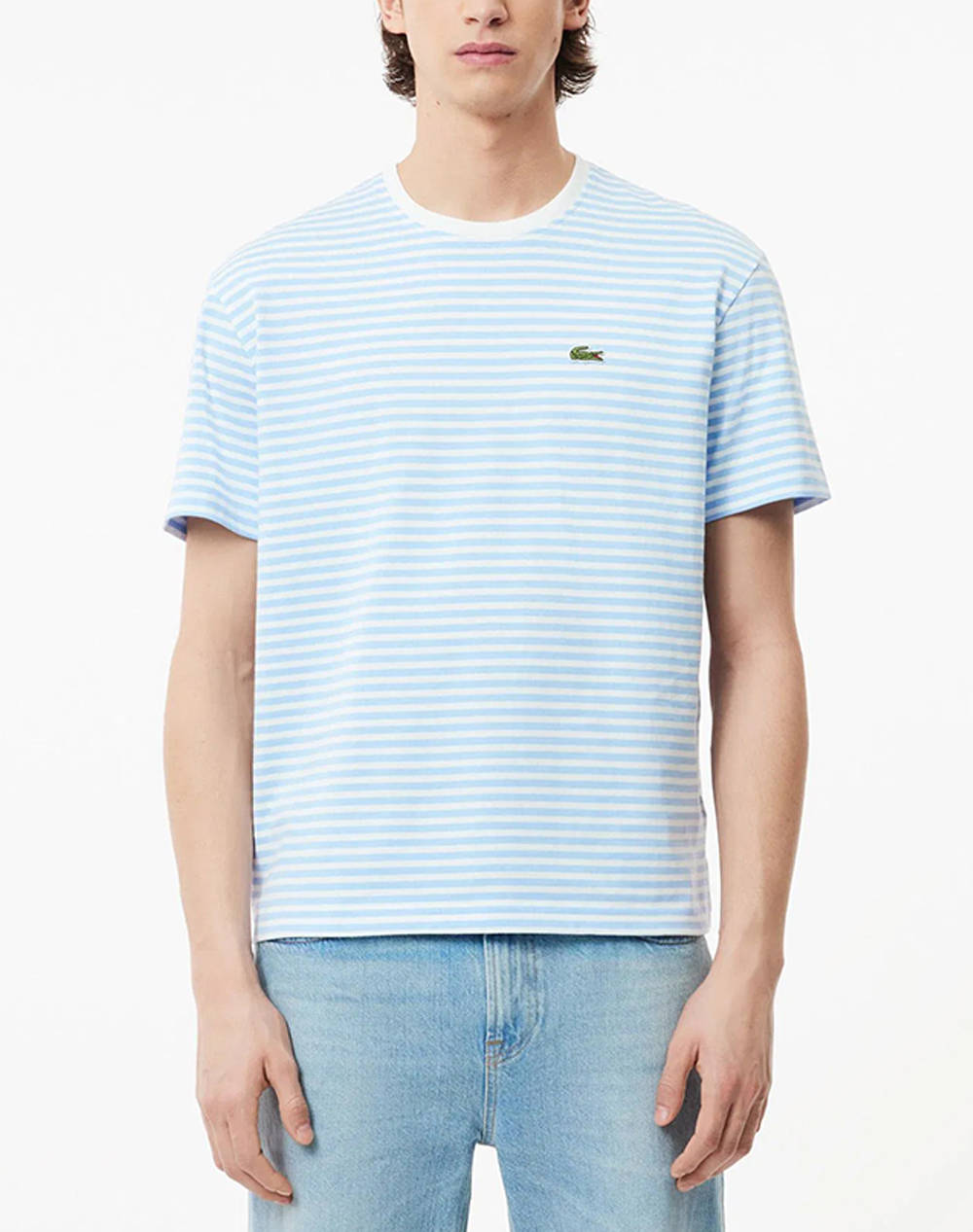 Lacoste Tee Shirt Ss Men Clothes T Shirts & Sweatshirts T Shirts Lightblue Cotton 3Th9749 F6Z Male T-Shirts Blue