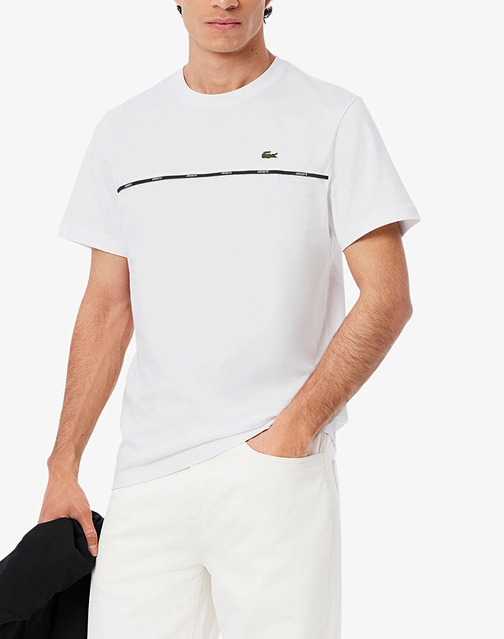 Lacoste Tee Shirt Ss Men Clothes T Shirts & Sweatshirts T Shirts White Cotton 3Th9842 001 Male T-Shirts