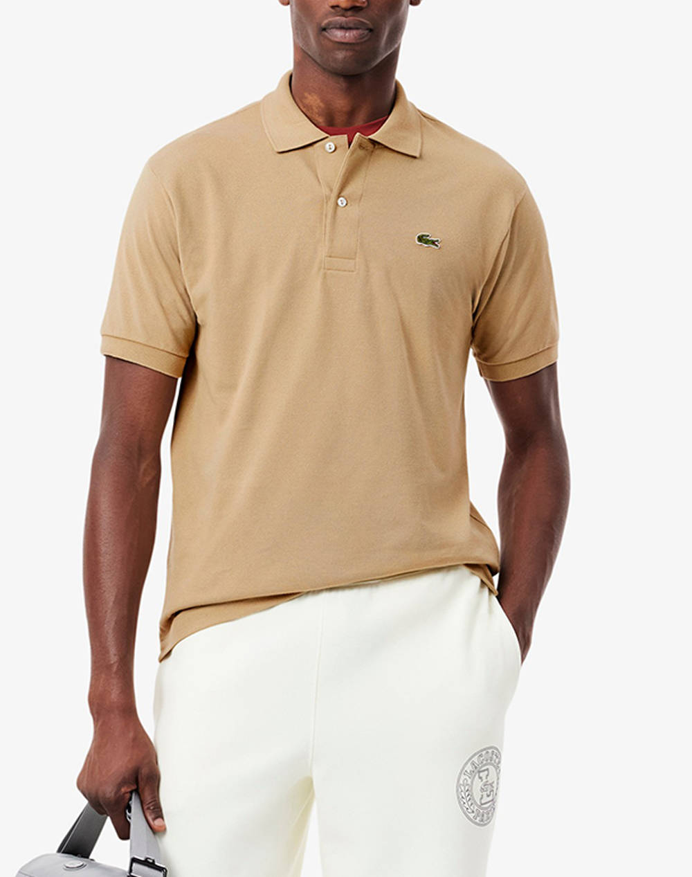 Lacoste Polo Shirt Ss Men Clothes T Shirts & Sweatshirts Polo Sandybrown Cotton 3L1212 02S Male Polo Brown