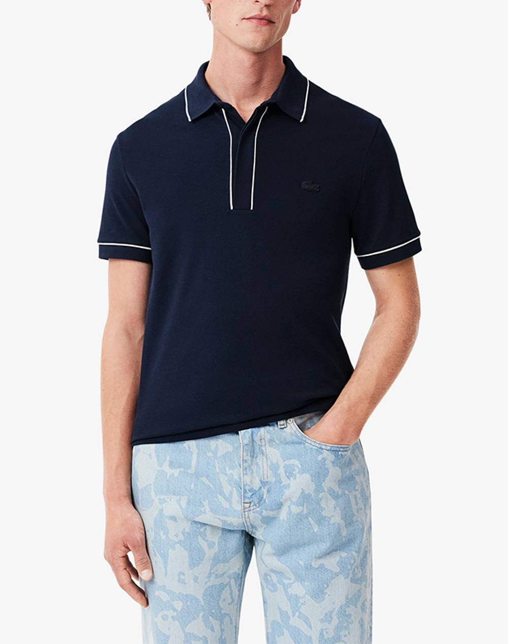 Lacoste Polo Shirt Ss Men Clothes T Shirts & Sweatshirts Polo Navyblue Cotton,Elastic 3Ph8184 166 Male Polo Blue