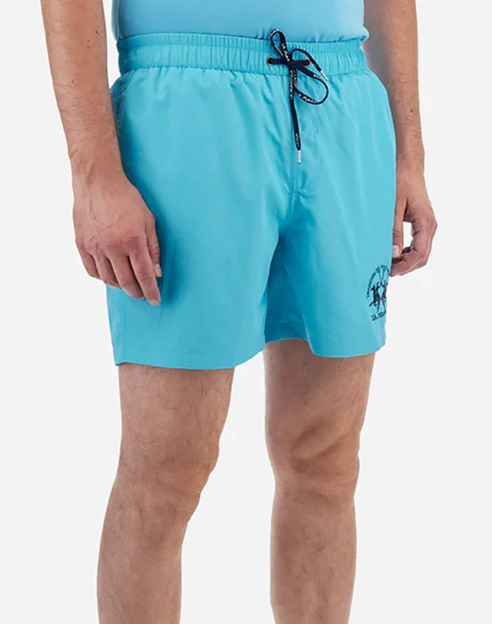 La Martina Swimwear Man Swim Nylon Men Clothes Swimwear Shorts Lightblue Synthetic 3Lmmam001 07010 Male Shorts Blue