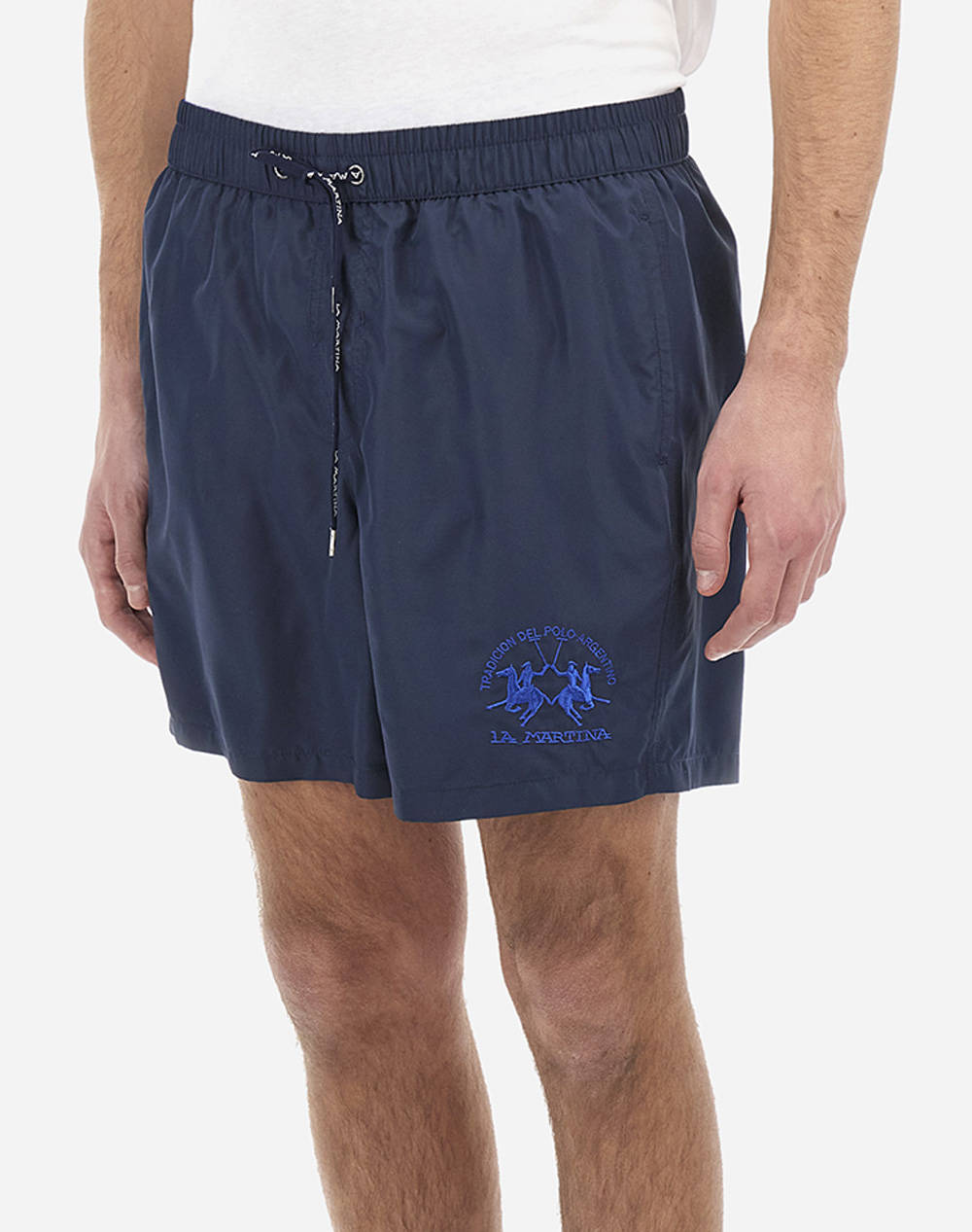 La Martina Swimwear Man Swim Nylon Men Clothes Swimwear Shorts Navyblue Synthetic 3Lmmam001 07017 Male Shorts Blue