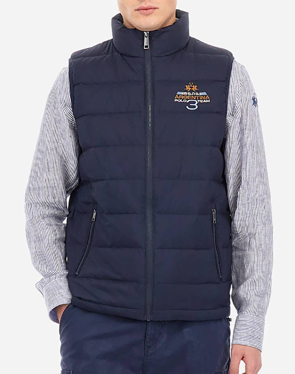 La Martina Man Outdoor Crinkle Nylon Vest Men Clothes Outerwear Vest Jackets Navyblue Synthetic 3Lmmao003 07017 Male Vest Jackets Blue