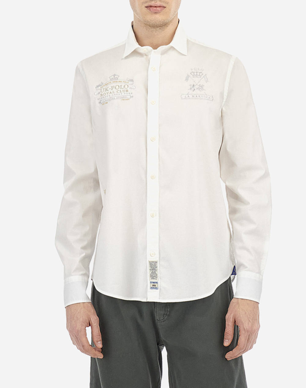 La Martina Shirt Ls Men Clothes Shirts White Cotton 3Lmmace30 00001 Male Shirts