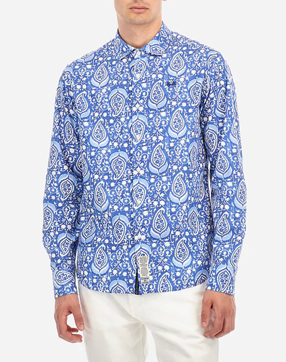 La Martina Shirt Ls Man Shirt Light Popeline Men Clothes Shirts Blue Cotton 3Lmmac003 F7059 Male Shirts Blue