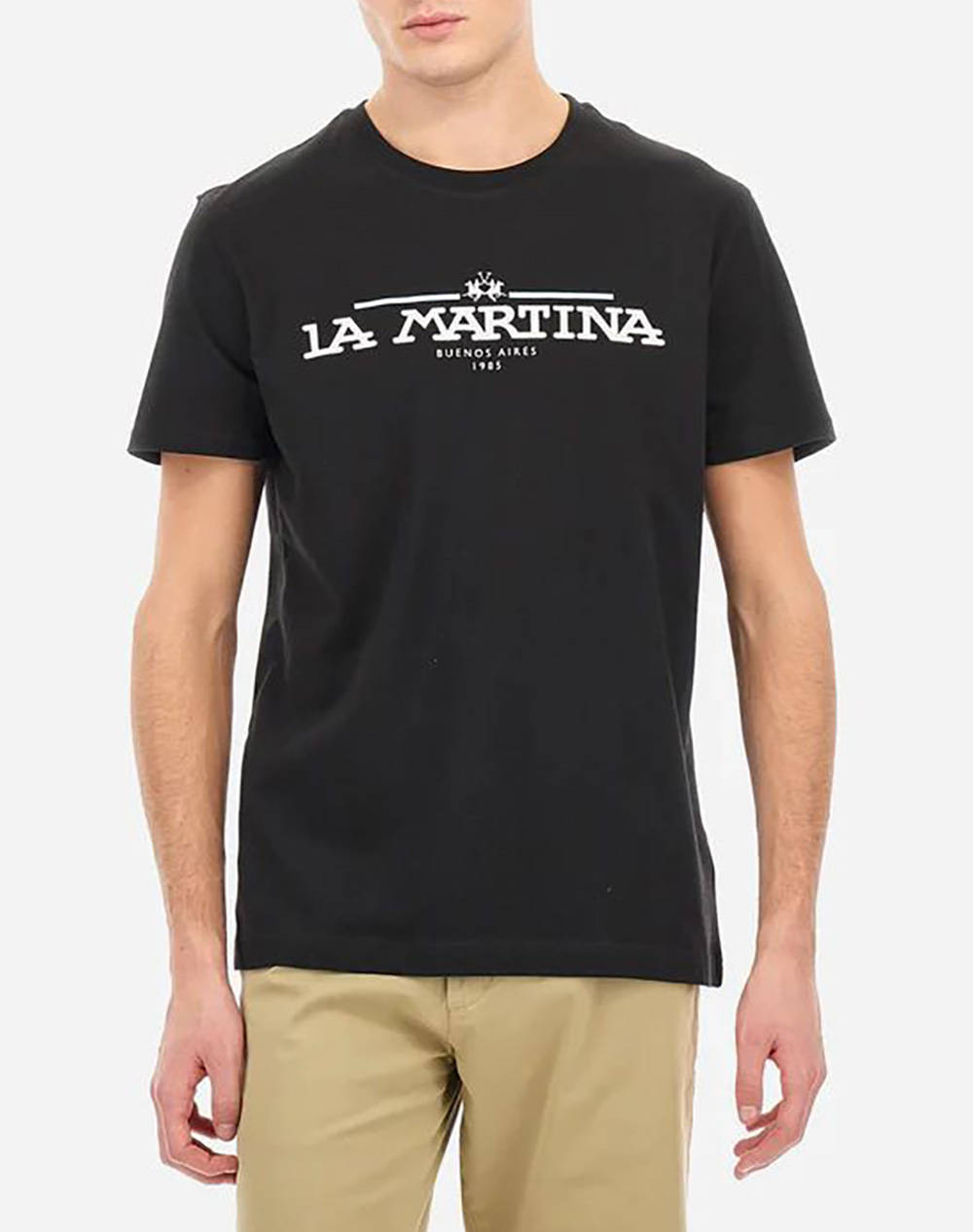 La Martina T Shirt Ss Men Clothes T Shirts & Sweatshirts T Shirts Black Cotton 3Lmmar304 09999 Male T-Shirts Black