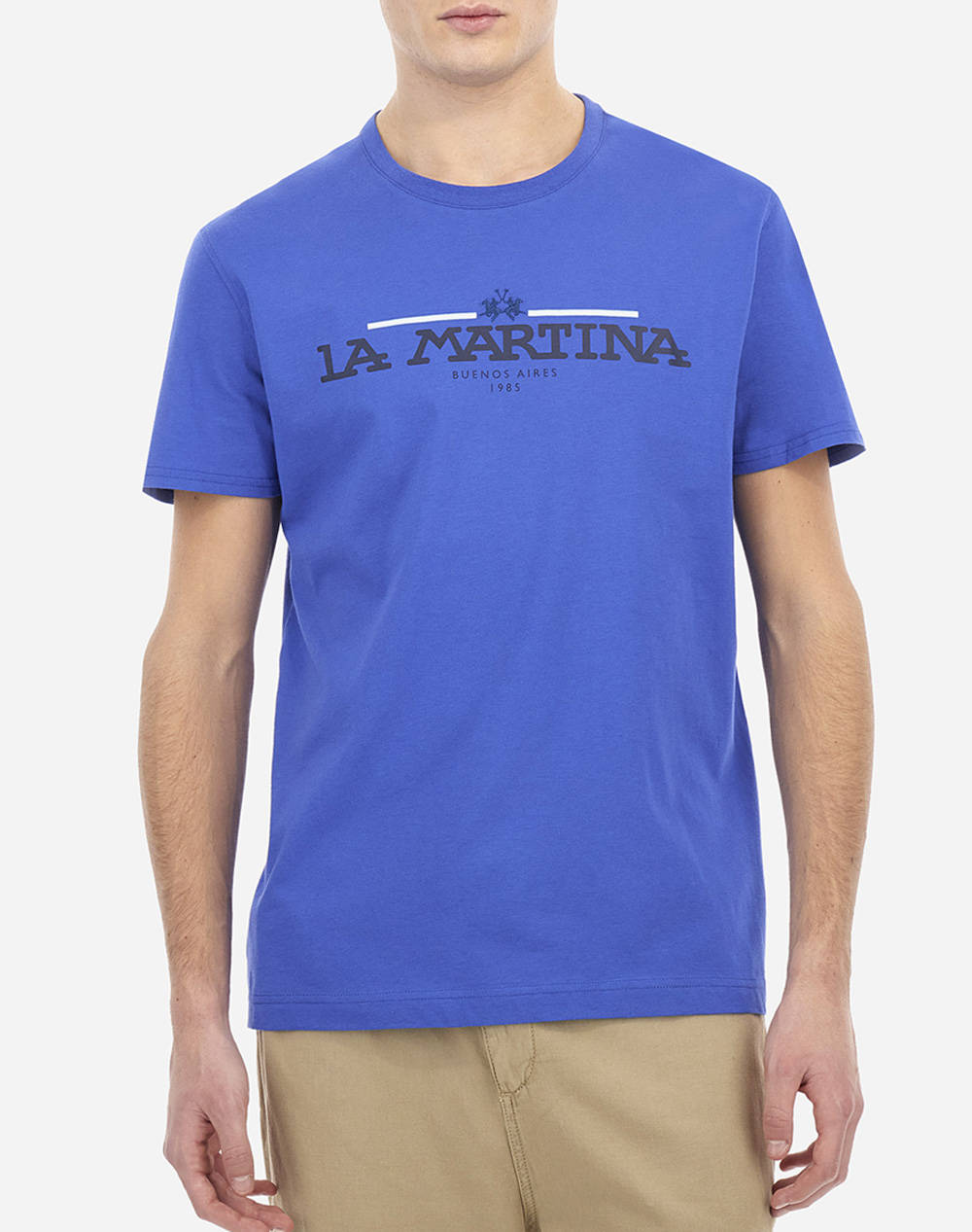 La Martina T Shirt Ss Men Clothes T Shirts & Sweatshirts T Shirts Electricblue Cotton 3Lmmar304 07187 Male T-Shirts Blue