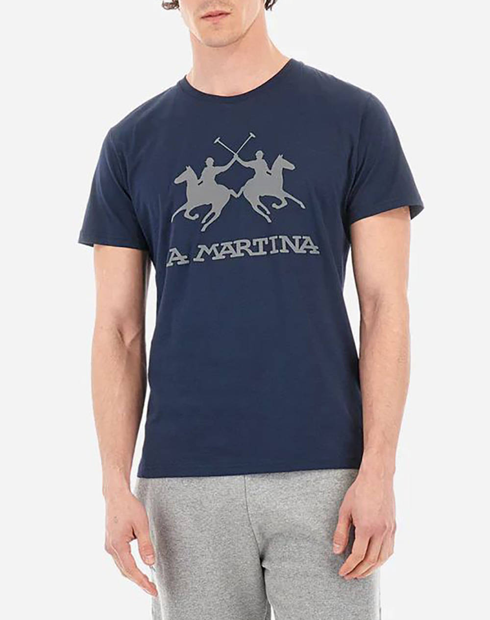 La Martina T Shirt Ss Men Clothes T Shirts & Sweatshirts T Shirts Darkblue Cotton 3Lmccmr05 07017 Male T-Shirts Blue