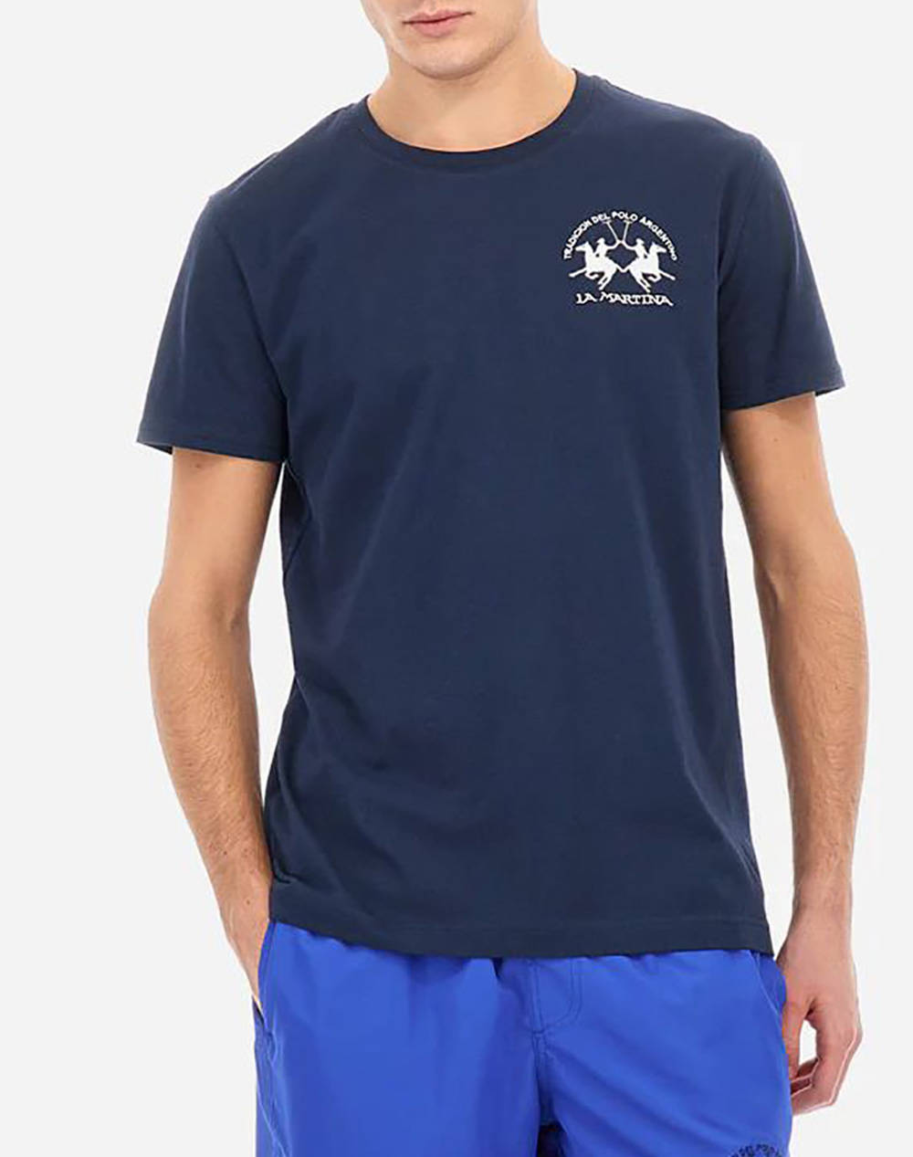 La Martina T Shirt Ss Men Clothes T Shirts & Sweatshirts T Shirts Darkblue Cotton 3Lmmar009 07017 Male T-Shirts Blue