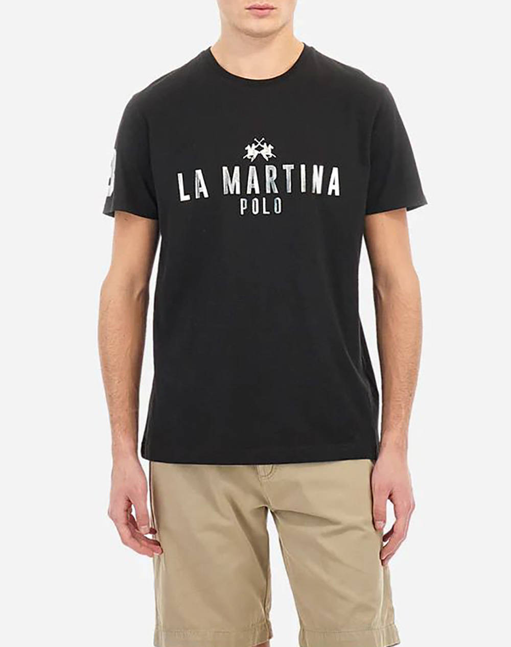 La Martina T Shirt Ss Men Clothes T Shirts & Sweatshirts T Shirts Black Cotton 3Lmmar322 09999 Male T-Shirts Black