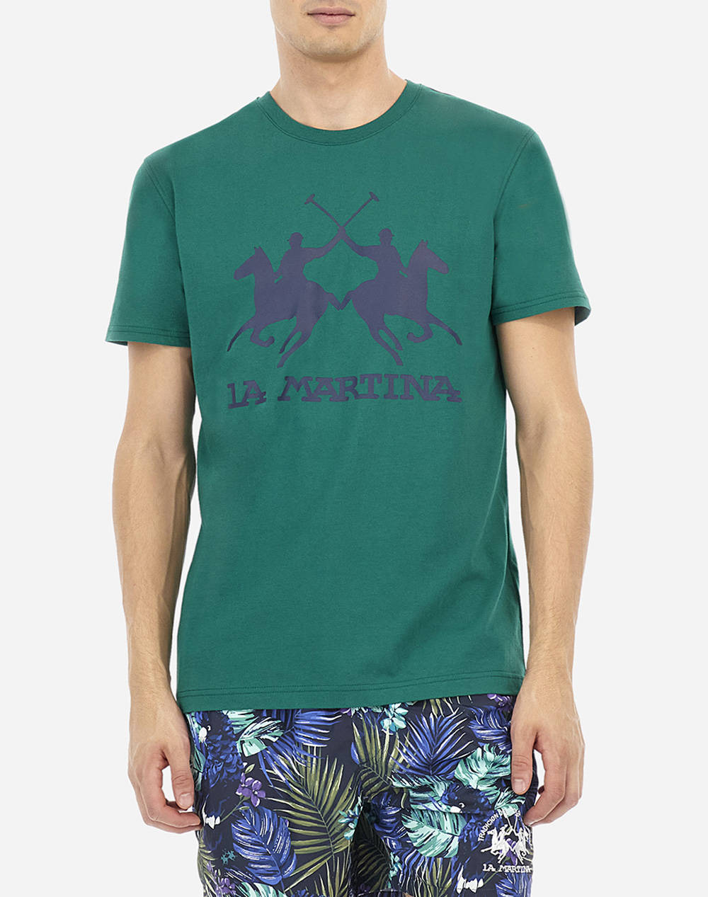 La Martina T Shirt Ss Men Clothes T Shirts & Sweatshirts T Shirts Green Cotton 3Lmmar001 03115 Male T-Shirts Green