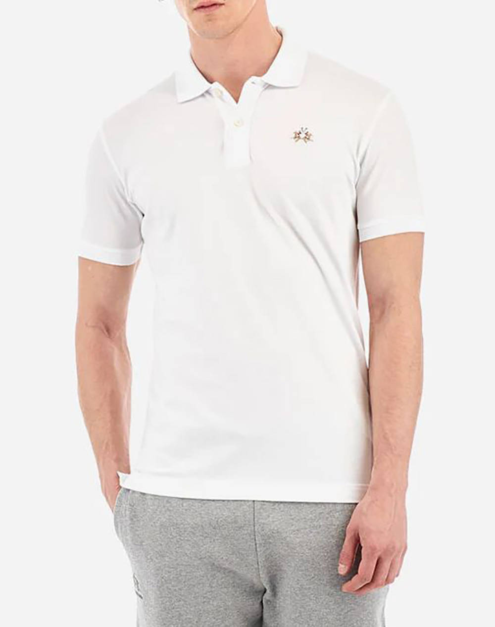 La Martina Men''S Polo Shirt Ss Men Clothes T Shirts & Sweatshirts Polo White Cotton,Elastic 3Lmccmp02 00001 Male Polo