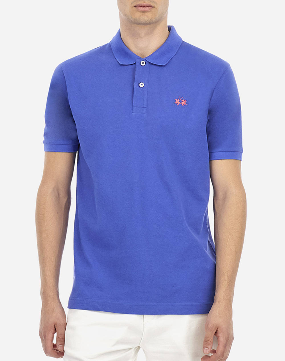 La Martina Polo Shirt Ss Men Clothes T Shirts & Sweatshirts Polo Blue Cotton 3Lmbpmp01 07187 Male Polo Blue