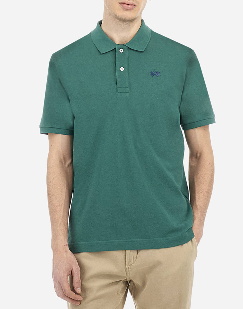 La Martina Polo Shirt Ss Men Clothes T Shirts & Sweatshirts Polo Green Cotton 3Lmbpmp01 03115 Male Polo Green