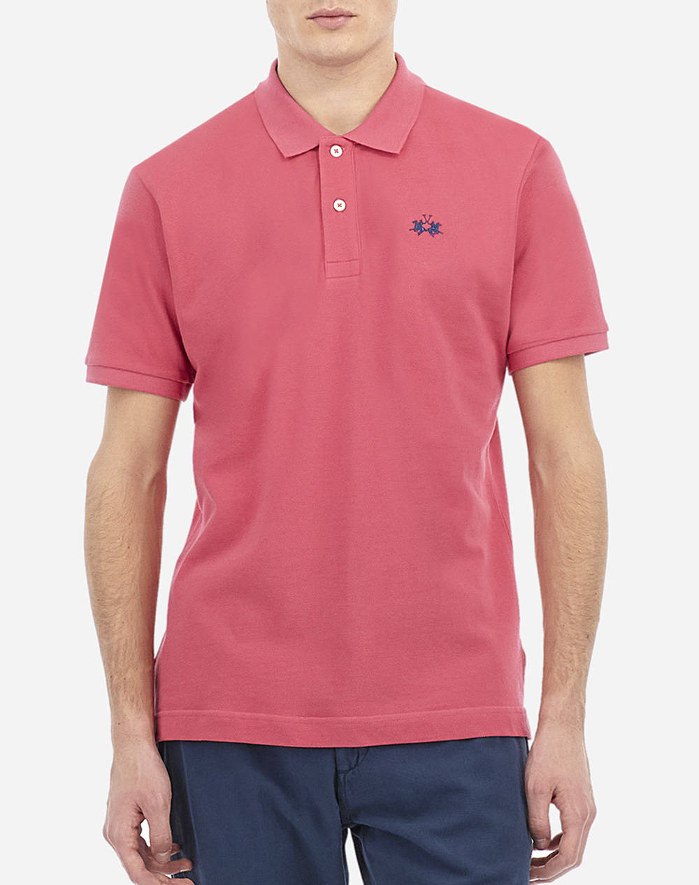 La Martina Polo Shirt Ss Men Clothes T Shirts & Sweatshirts Polo Lightcoral Cotton 3Lmbpmp01 05018 Male Polo