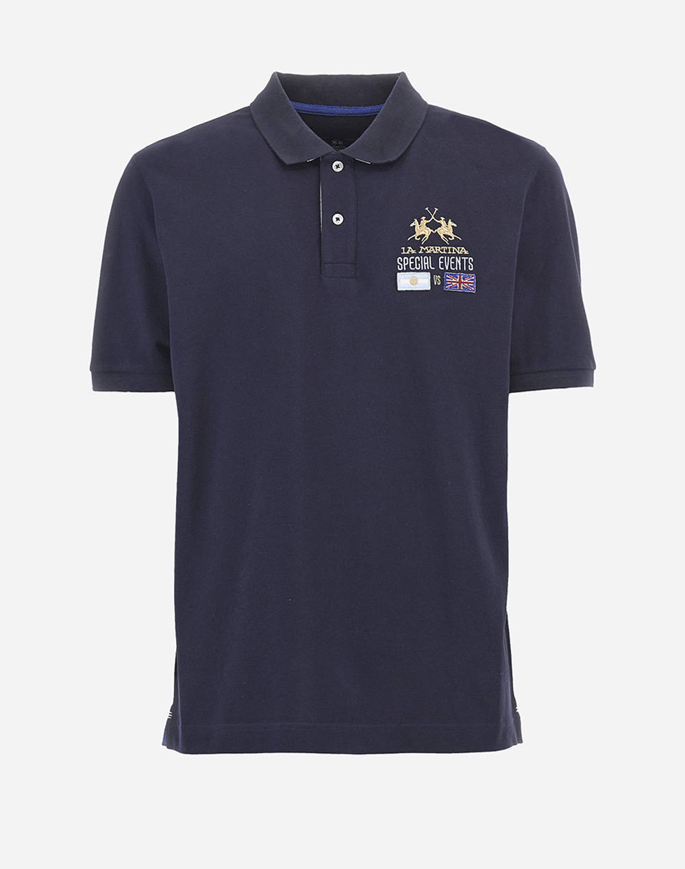 La Martina Polo Shirt Man S/S Polo 30/1 Cotton Pique Men Clothes T Shirts & Sweatshirts Polo Navyblue Cotton 3Lmmap304 07017 Male Polo Blue