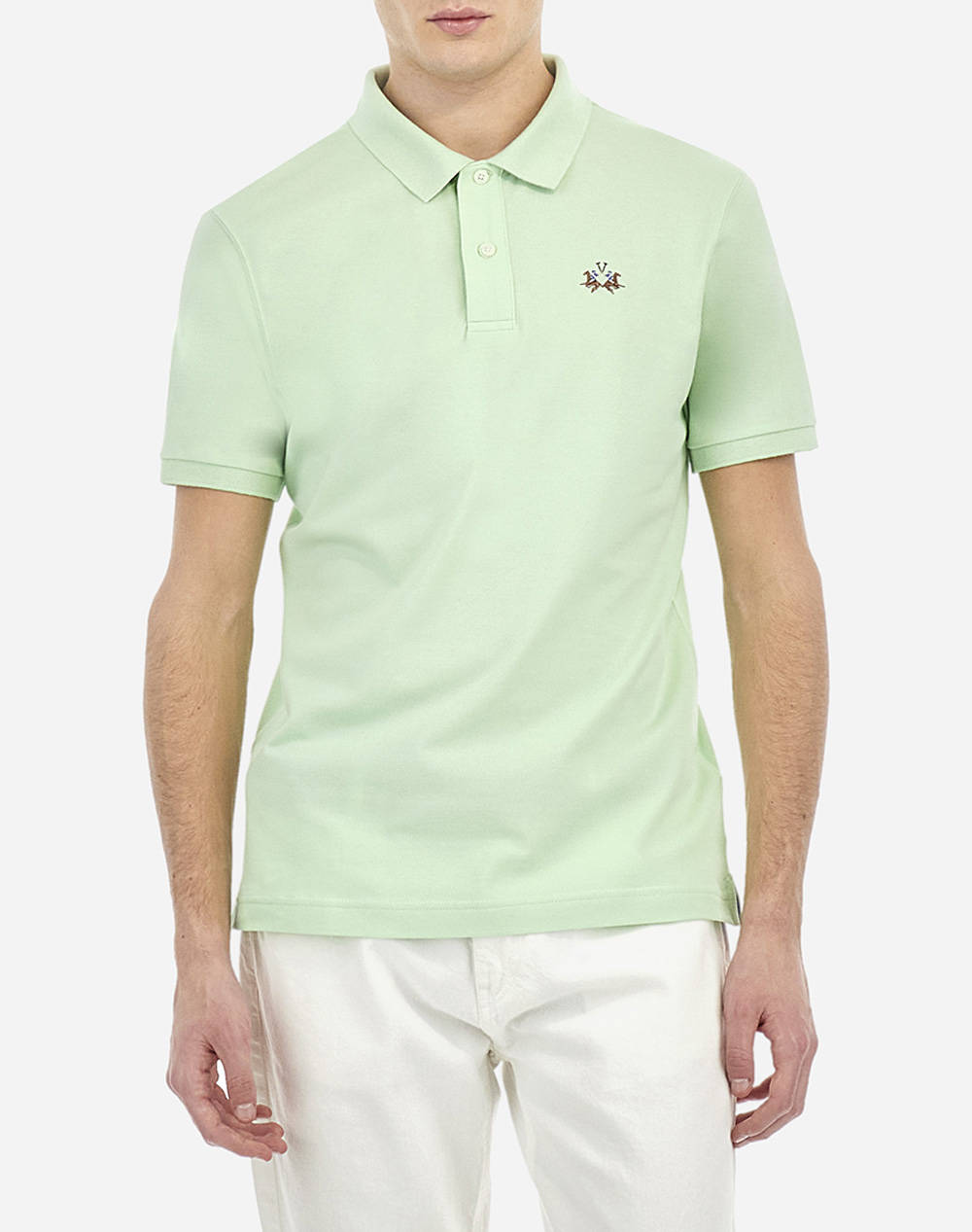 La Martina Polo Shirt Ss Man S/S Polo Piquet Stretch Men Clothes T Shirts & Sweatshirts Polo Mintgreen Cotton,Elastic 3Lmmap002 03147 Male Polo Green