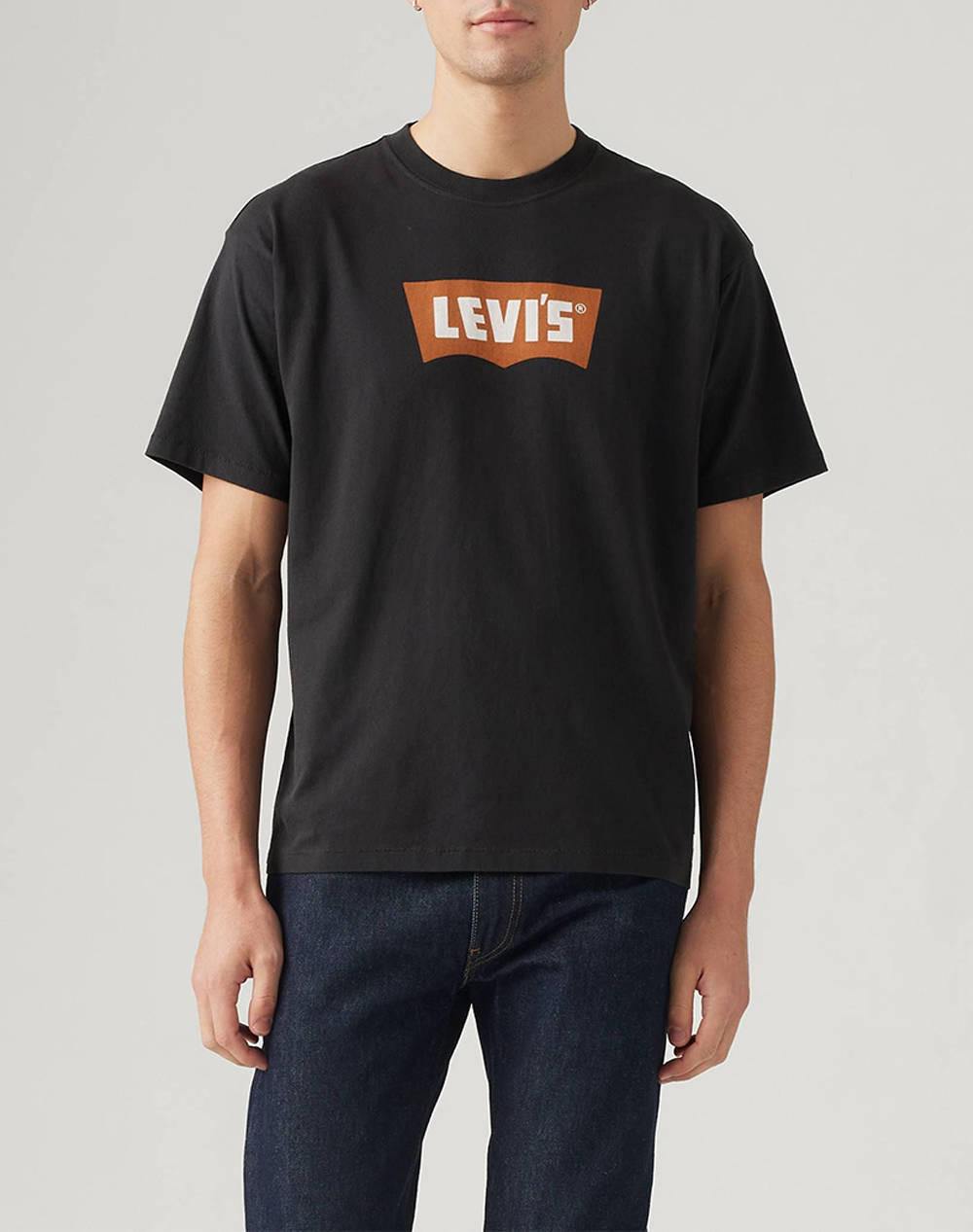 Levis Vintage Bw Graphic Tee Men Clothes T Shirts & Sweatshirts T Shirts Black Cotton 000Ry 0004 0004 Male T-Shirts Black