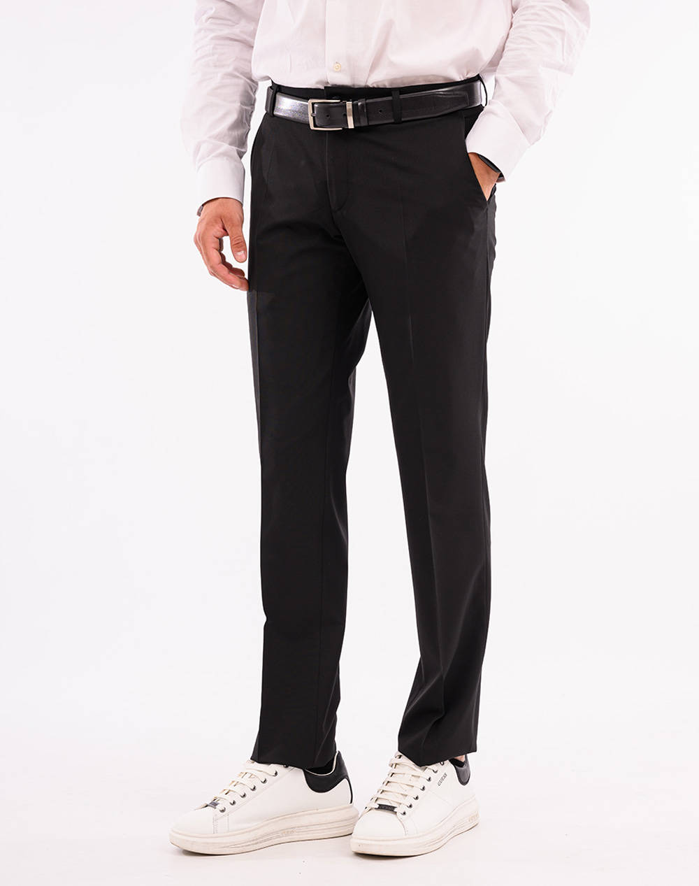 Lexton Pants Men Clothes Trousers Chinos Black Wool,Fabric 09.35.Wool Mix Reg Pants Black Male Chinos Black