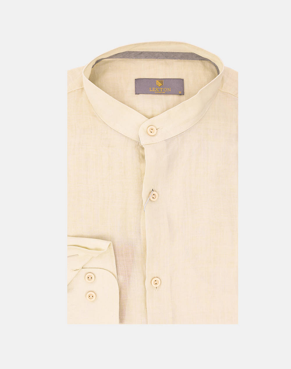 Lexton Shirt Men Clothes Shirts Ecru Linen 11.35.Jamaica Mao Ecru Male Shirts
