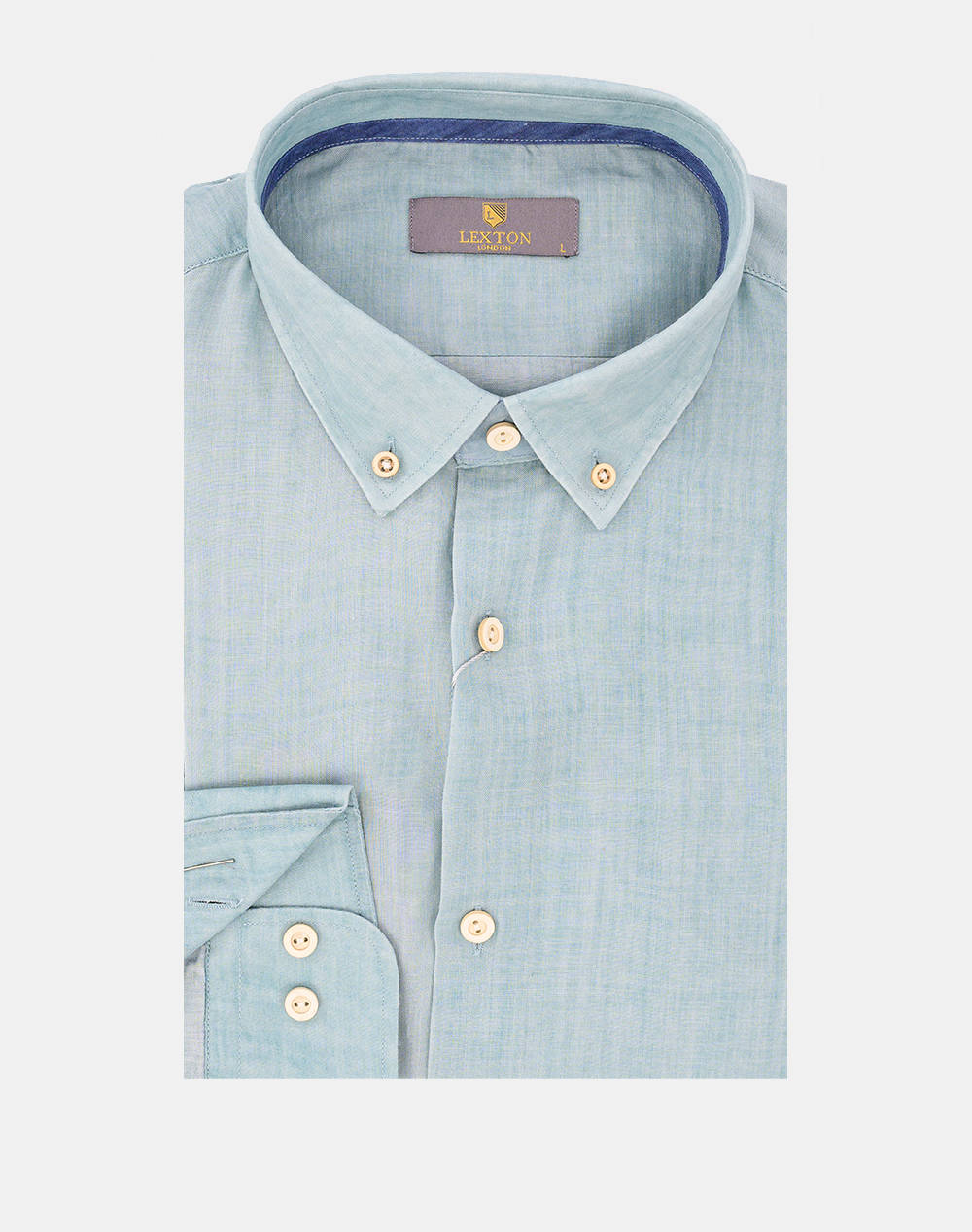 Lexton Shirt Men Clothes Shirts Aqua Linen 11.35.Jamaica Button Down Aqua Male Shirts