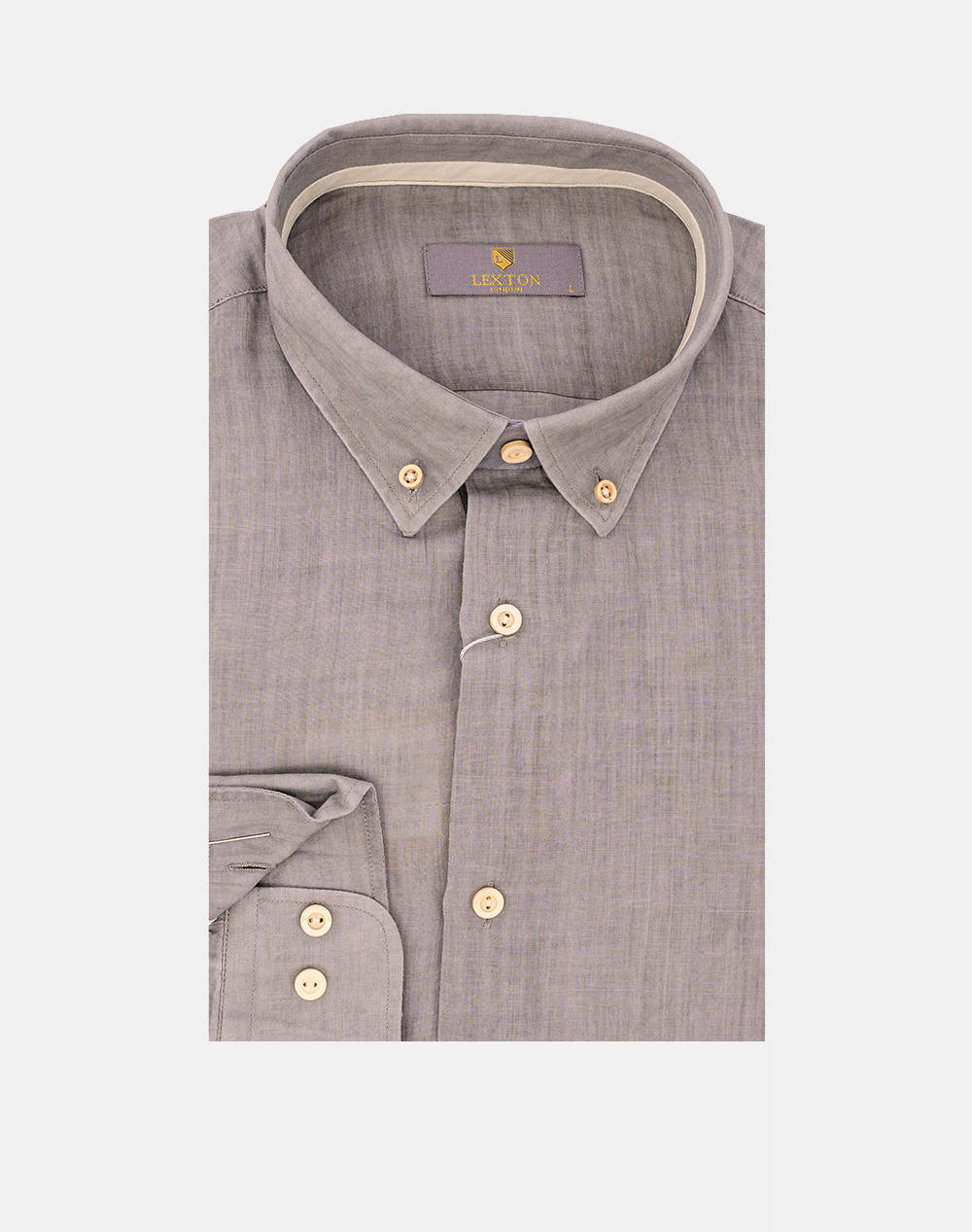 Lexton Shirt Men Clothes Shirts Gray Linen 11.35.Jamaica Button Down Grey Male Shirts