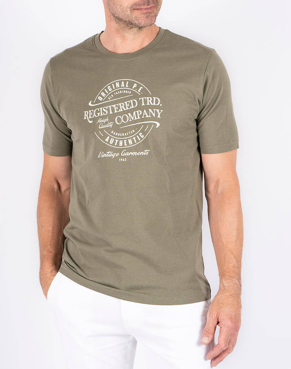 Preend Diablo Men Clothes T Shirts & Sweatshirts T Shirts Khaki Cotton 28 100314 5069 Male T-Shirts Khaki