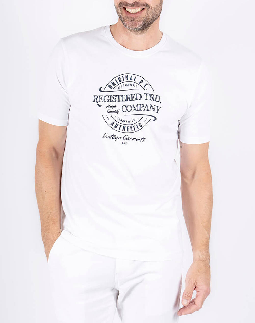 Preend Diablo Men Clothes T Shirts & Sweatshirts T Shirts White Cotton 28 100314 1050 Male T-Shirts