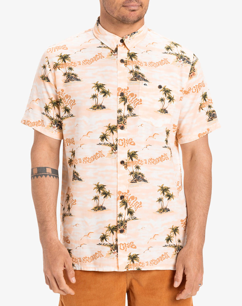 Quiksilver Safe Paradise Ss Shirt Men Men Clothes Shirts Mixed Viscose Eqywt04607 Mef6 Male Shirts