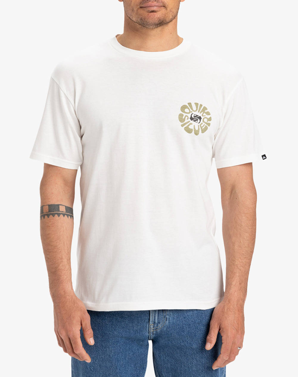 Quiksilver Evo Roads End Ss T Shirt Men Men Clothes T Shirts & Sweatshirts T Shirts White Cotton Eqyzt08036 Wbk0 Male T-Shirts
