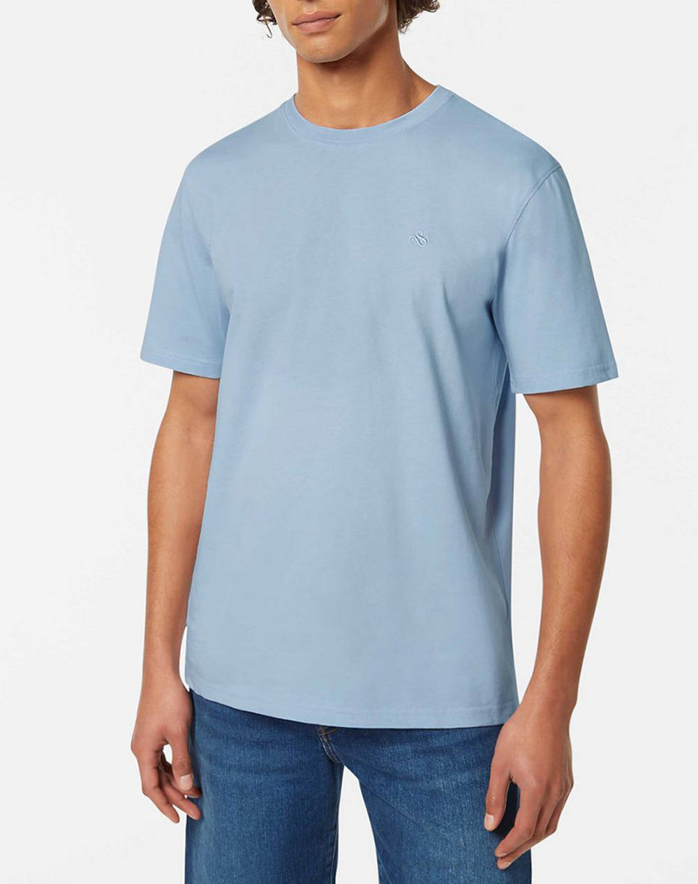Scotch&Soda Ss T Shirt Men Clothes T Shirts & Sweatshirts T Shirts Skyblue Cotton 180038 Sc420.0112 Male T-Shirts Blue
